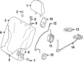 Rear left headrest for Subaru Forester 25-26