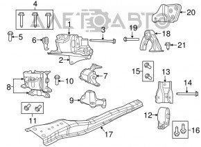 Left engine mount Jeep Compass 11-16 2.0 manual transmission