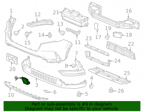 Front bumper lip trim right Honda CRV 23- HEV chrome