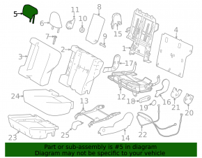 Rear center headrest for Toyota Rav4 13-15, beige, cloth, for cleaning