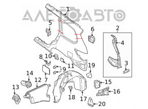 Quarter wing rear right Nissan Pathfinder 13-20 white, pokes