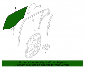 Rear right door glass for Kia Optima 11-16