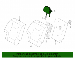 Kia EV6 22-24 black leather rear left headrest, GT-Line