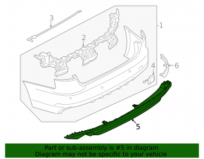 Rear bumper lip without molding Audi A4 B9 17-19 for 2 pipes