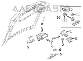 Rear view camera with button and trunk opening handle Audi A5 F5 17-
