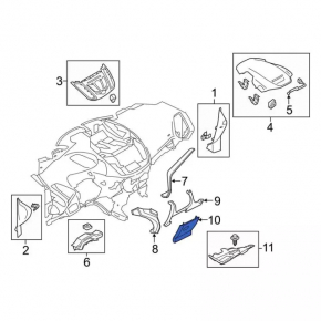 Left dashboard trim Ford Escape MK3 13-19 gray