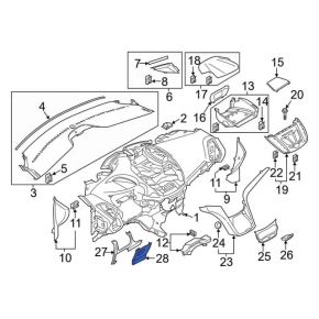 Left dashboard trim Ford Escape MK3 13-19 gray