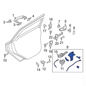 Rear left door lock Ford Focus mk3 11-18