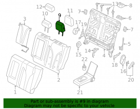 Headrest rear left Lincoln MKC 15-19 leather brown