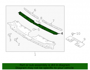 Upper grille trim bracket Mazda CX-9 16-23