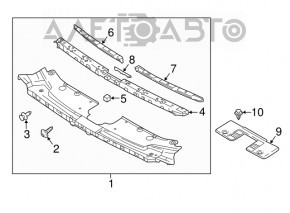 Upper grille trim bracket Mazda CX-9 16-23