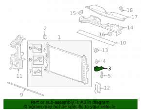Radiator support left Chevrolet Cruze 16-