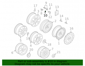 Wheel Bolt Cap Plug Audi A6 C7 12-18 Gray, Type 1