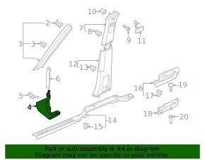 Front pillar trim lower left VW Atlas 18-24 black