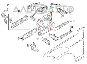 Front left quarter panel BMW 4 F32/33/36 15-20 on the body, on the body, black