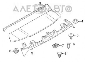 BMW X3 G01 18-24 trunk lid spoiler, upper part