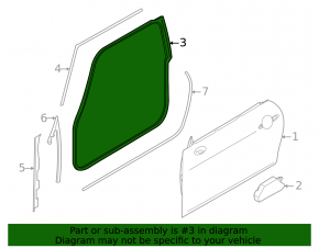 Mini Cooper F56 3D 14-22 Front Right Door Seal