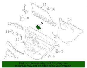 BMW X7 G07 19-26 Elfenbein-Weiss rear right door trim plug, scratches