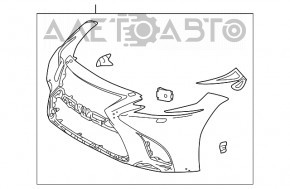 Bare front bumper Lexus LS500 18-20 white no left part, dented, fractures, broken fasteners, sawed