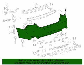 Rear bumper bare Toyota Camry v70 21-24 SE/XSE for parking sensors