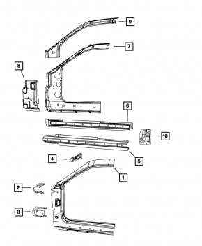 Body pillar front right Dodge Challenger 09-18