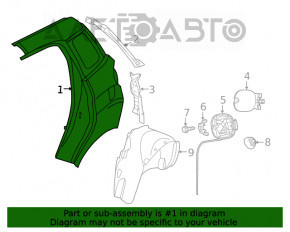 Quarter wing rear left Fiat 500L 14-19