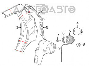 Quarter wing rear left Fiat 500L 14-19