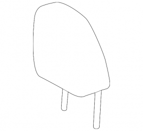 Front left headrest for Toyota Highlander 14-19, black leather, brown stitching