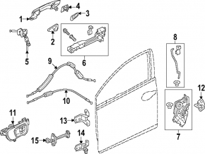Front left door handle mechanism Honda CRV 23-