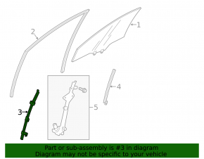 Acura TLX 15 Front Left Door Glass Guide - Front