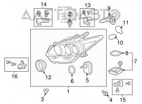 Ignition unit LED left Toyota Prius 30 10-15