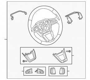 Bare steering wheel for Audi Q3 83A 19-25, black leather, no buttons, paddles or trim, scuffs, scratches