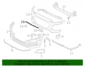 Upper grille of the front bumper Hyundai Kona 18-21 1.6, 2.0