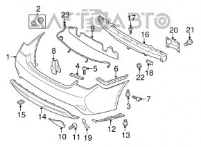 Rear bumper reinforcement Hyundai Sonata 14 usa