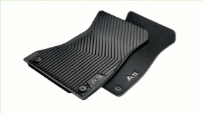 Set of 4 floor mats for the Audi A5 F5 17-25 5D, black cloth with the A5 inscription