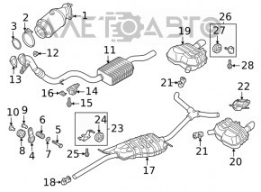Muffler rear part barrel left Audi A5 F5 20- 5D