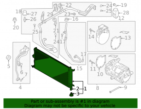 Air conditioning radiator condenser Kia Niro 23- HEV, PHEV