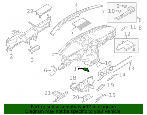 Ford Mustang mk6 15-23 black lower left front panel trim