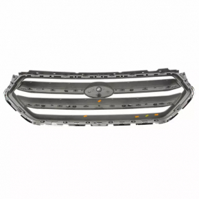 Ford Escape MK3 2017-2019 grille, gray, chrome, with emblem, bumpers, sand