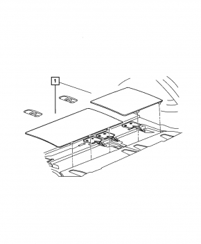 Floor covering Dodge Grand Caravan 11-20 rear left, black, fastening defect, for dry cleaning