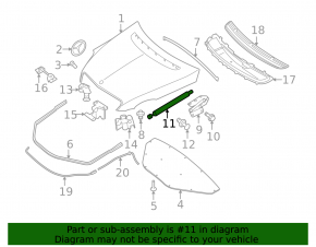 Left hood shock absorber for Mercedes R-class W251 06-13