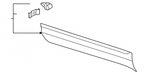 Door trim lower front right VW Atlas 18- with chrome molding