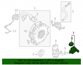 Clutch actuator reservoir Hyundai Ioniq 17-22 HEV, PHEV with cover