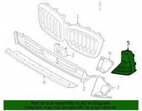 Right front bumper grille for BMW X3 G01 18-23 2022-24