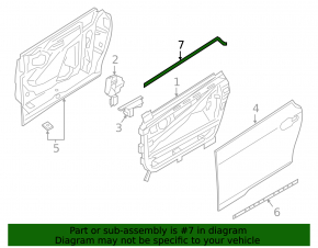 Molding door-glass center front right BMW i3 14-21