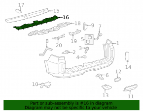 Rear bumper trim for Lexus GX460 10-13 pre-restyling
