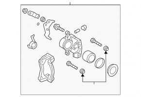Rear left caliper Hyundai Veloster 12-17