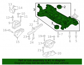 Front subframe VW Passat b8 16-19 USA 3.6
