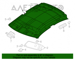 Dodge Charger 15-16 black headliner without sunroof