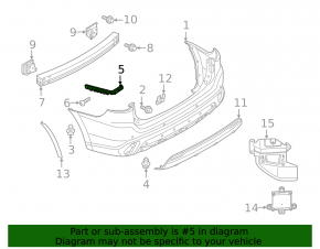 Rear bumper mount right Mitsubishi Outlander 14-21